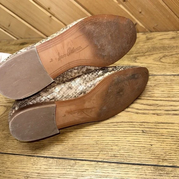 Sam Edelman Loraine Bit Gold Snake Print Loafers Classic | Women's 9M $150 - Picture 10 of 10